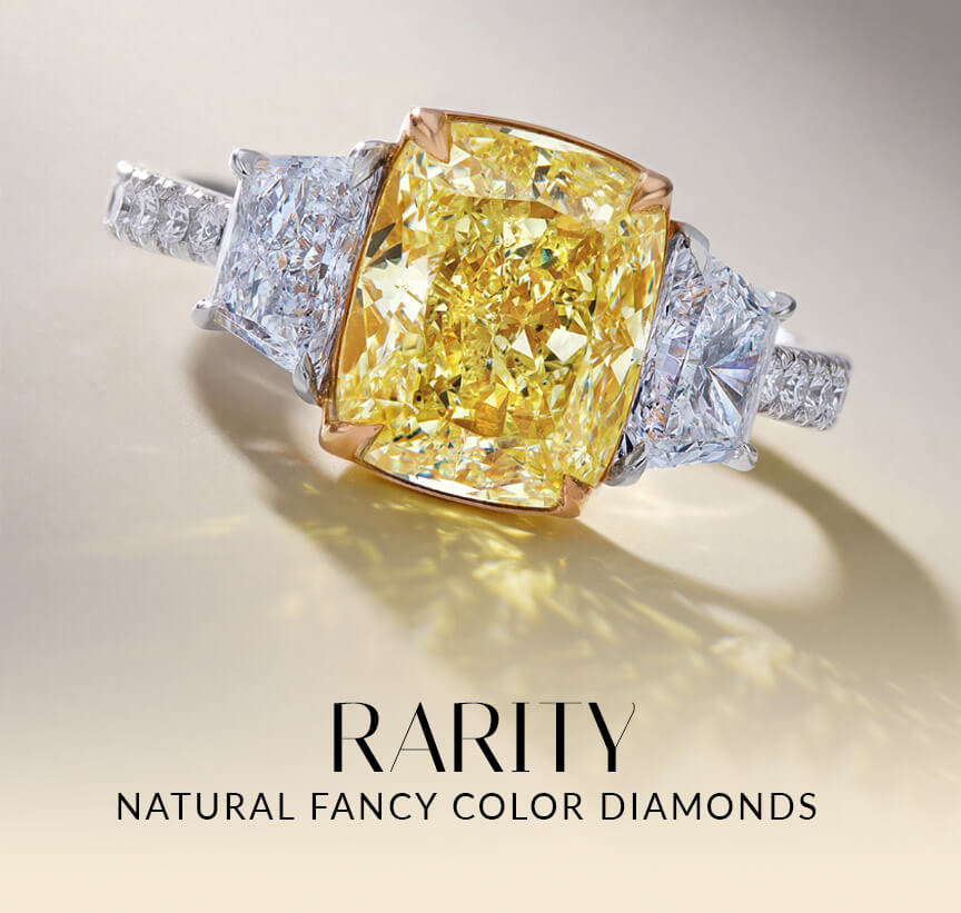 Le Vian® ring with a large natural fancy yellow diamond, white diamond side stones and diamond band.